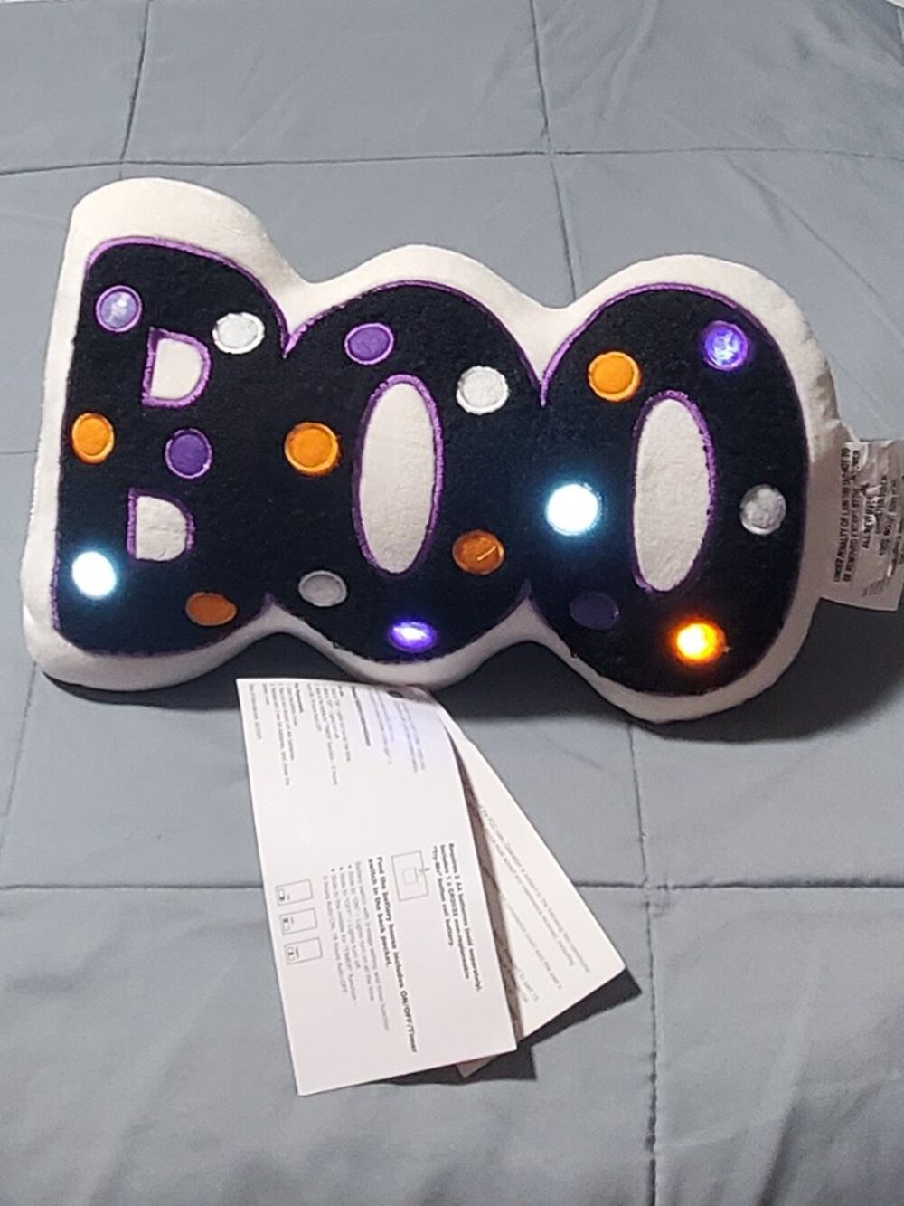Hyde & EEK! "Boo" LIGHTED Halloween Plush Pillow New with Tags-Tested! SEE VIDEO